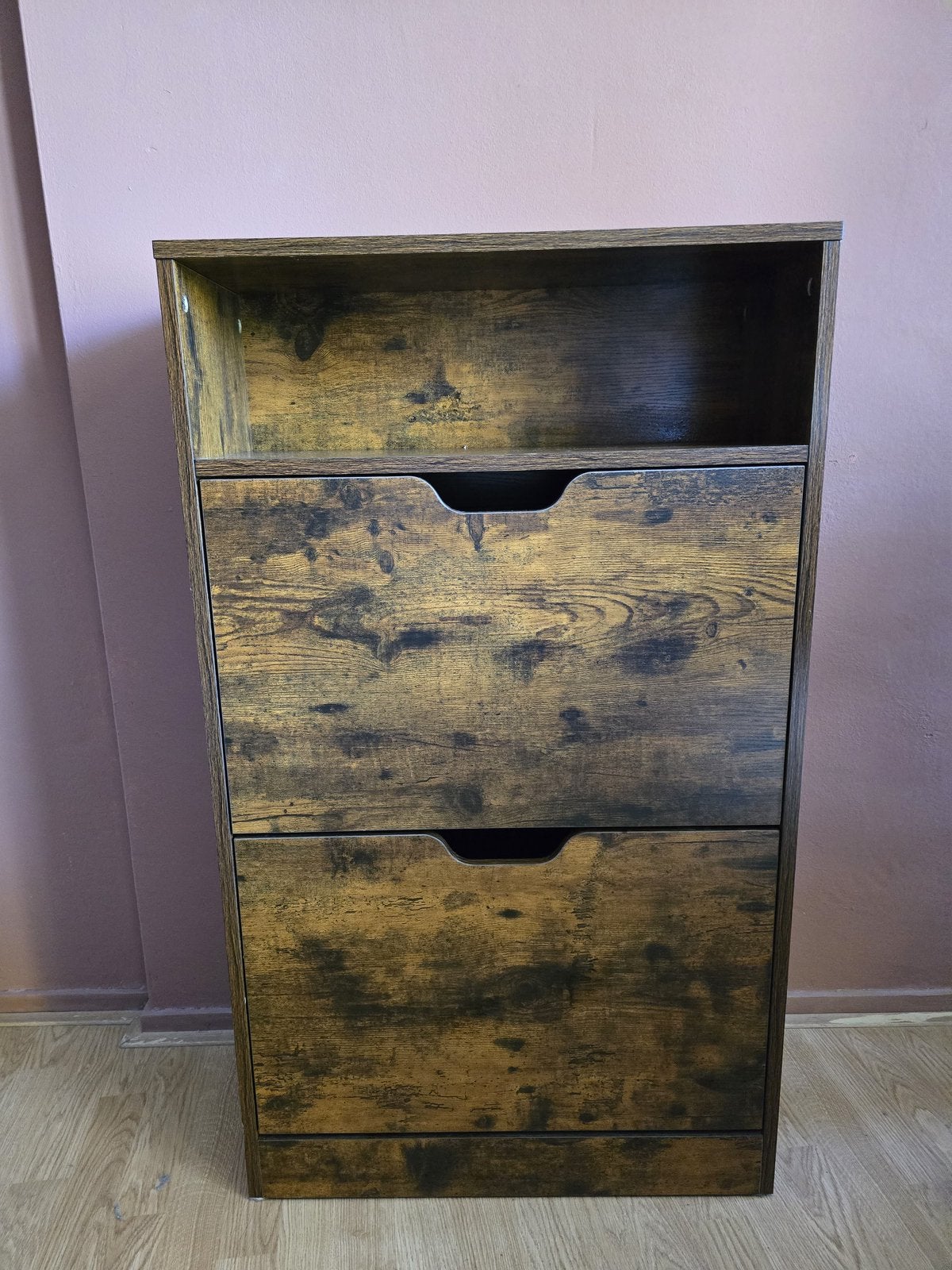 Schoenenkast met 2 kleppen, 3 niveaus, rustiek bruin, Ophalen, Nieuw