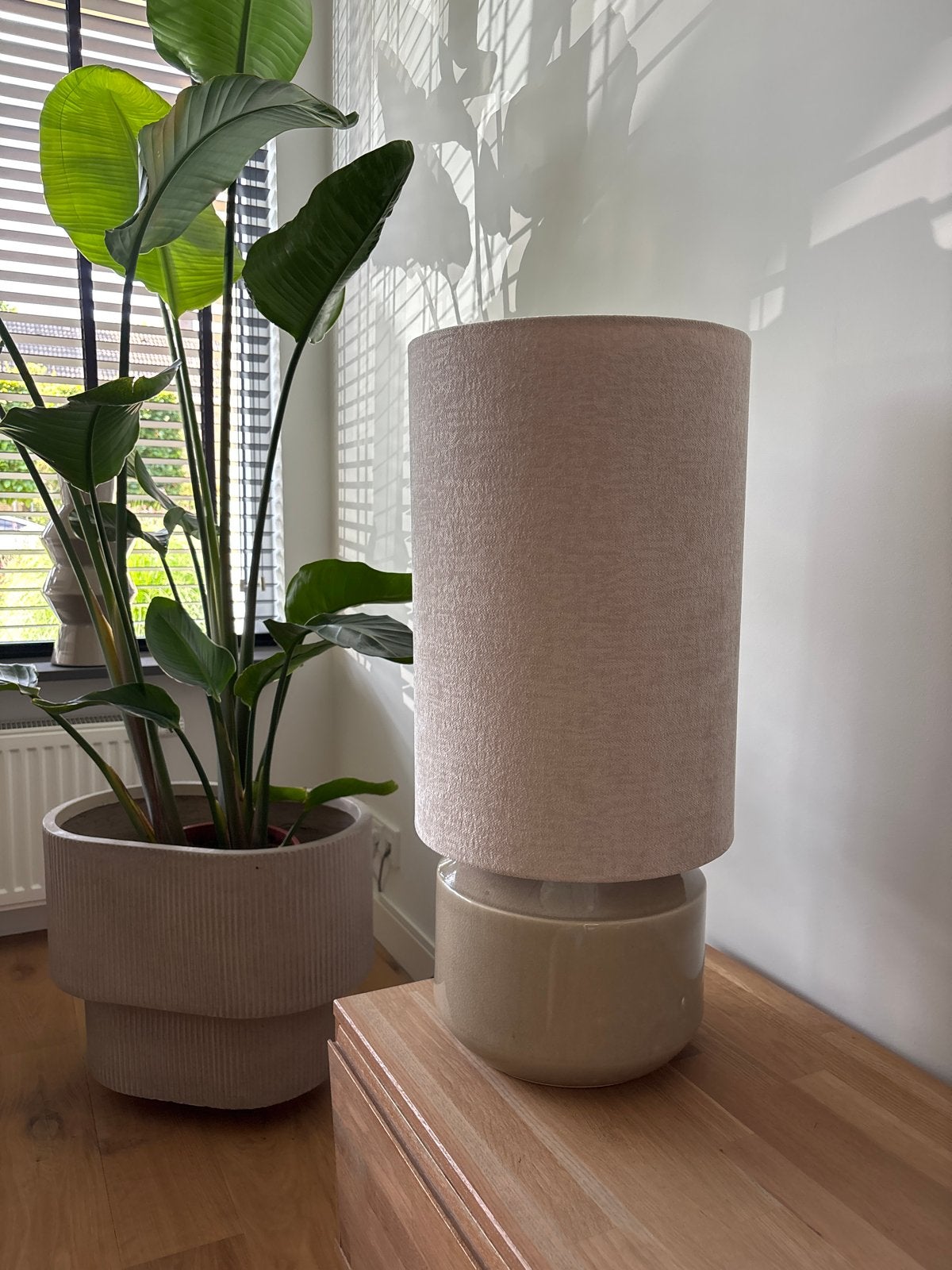 Nieuwe lampenkap met prijskaartje, Lifestyle Home Collection, Ophalen, Tafellamp, Beige, Rond