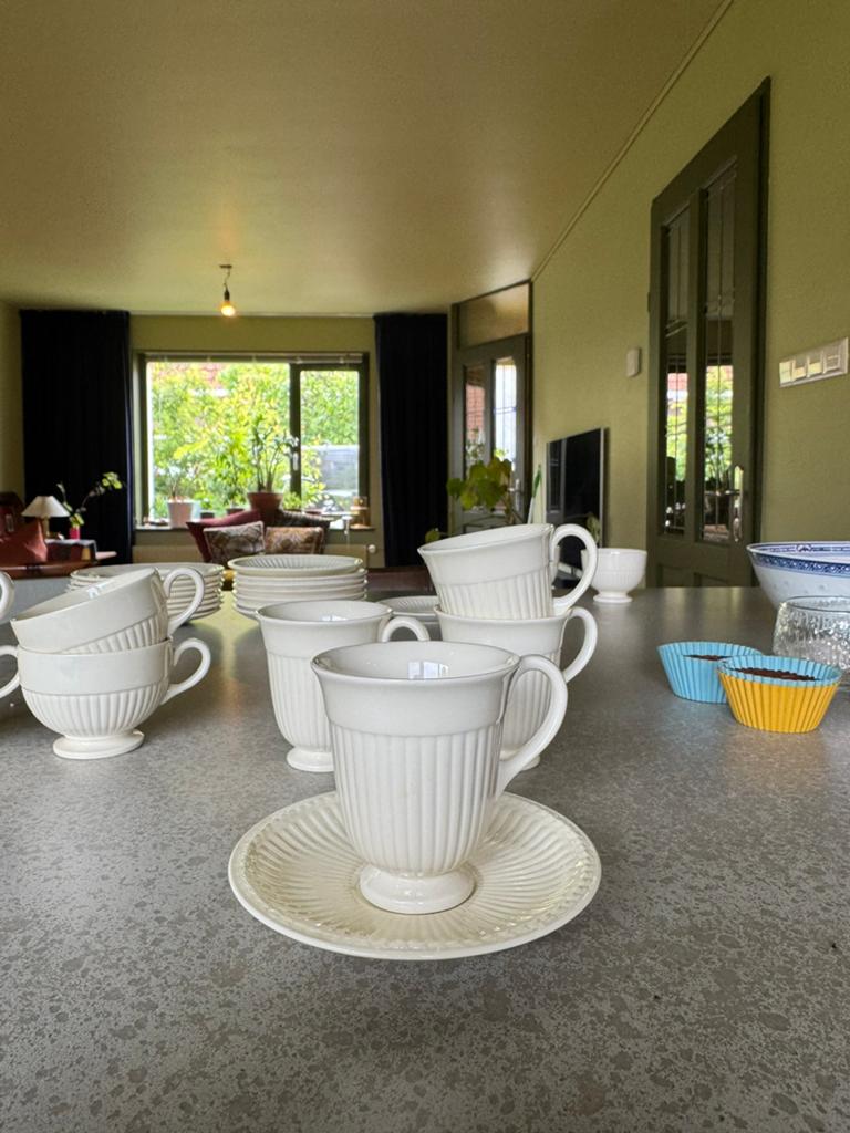 Wedgwood Edme (28-delige set) - crèmekleurig servies, Ophalen of Verzenden, Zo goed als nieuw, Wedgwood, Kop(pen) en/of Schotel(s)