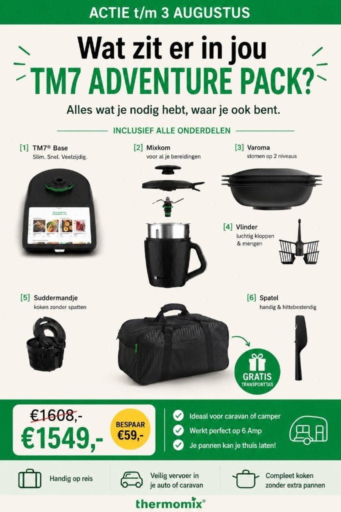 Vorwerk Thermomix TM7 | Puur Annette | Achterhoek, 4 liter of meer, Verzenden, Nieuw, 3 snelheden of meer