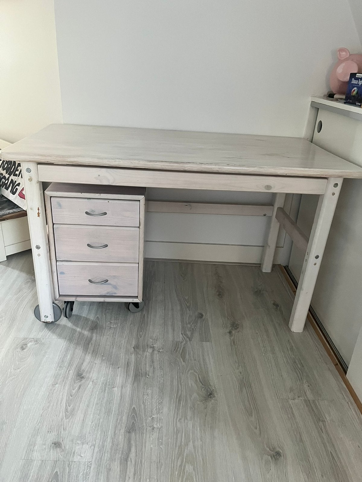 Flexa Bureau white wash, Gebruikt, 120 cm, Met lades, Overige merken
