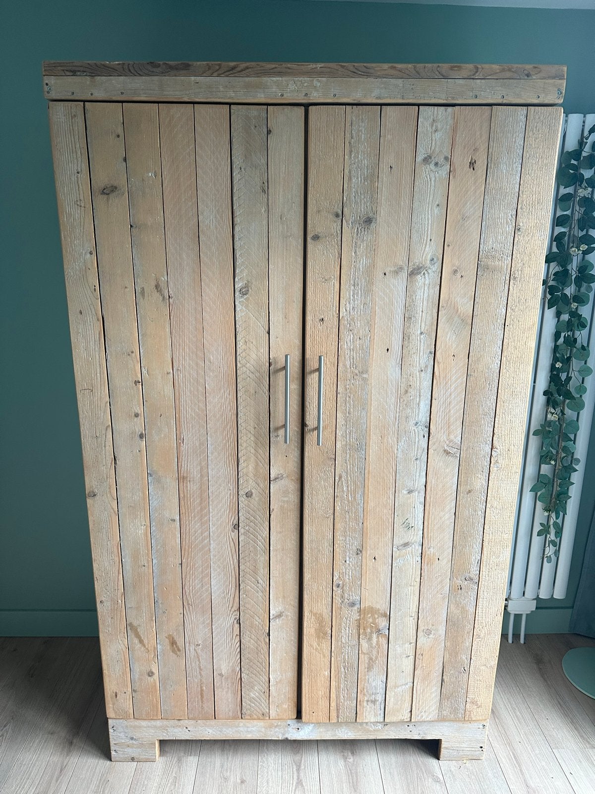 Steigerhouten Kledingkast - 120x60x200 cm, Huis en Inrichting, Ophalen, Gebruikt, 100 tot 150 cm, 200 cm of meer