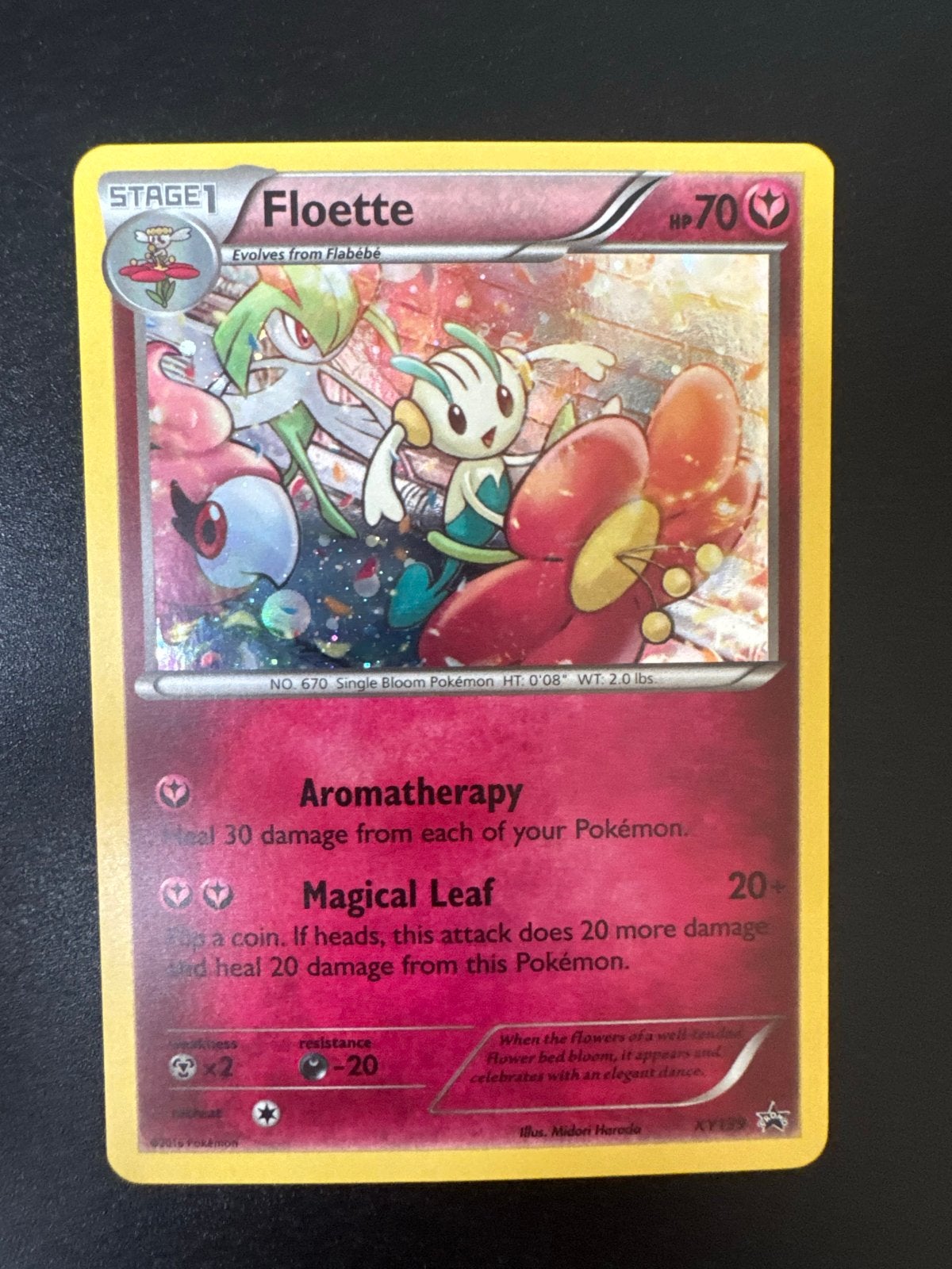 Floette Pokémon Kaart XY129 Promo - Zo goed als nieuw, Ophalen of Verzenden, Zo goed als nieuw, Losse kaart