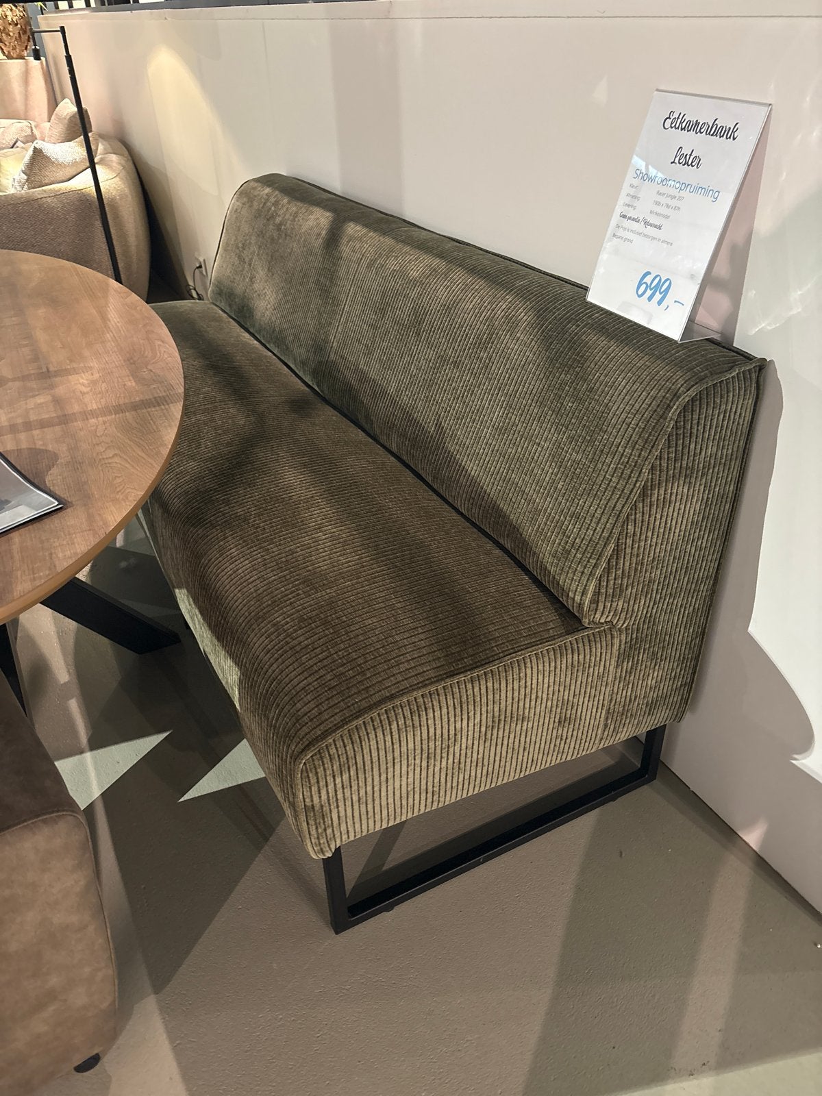 Eetkamerbank Lester - Showroomopruiming, 150 tot 200 cm, 75 tot 100 cm, Ophalen of Verzenden, Stof