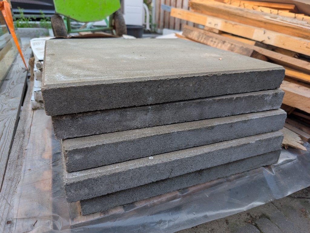 5 Betontegels 50x50x5 cm met Facet Grijs, Ophalen, Nieuw, Beton, Terrastegels