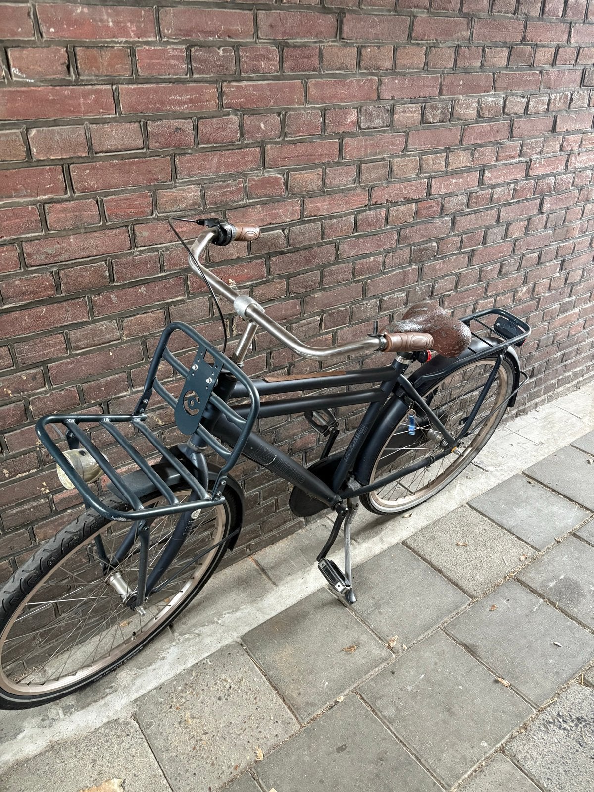 Stevige transportfiets met voordrager en Nexus versnellingen, Gebruikt, Velgrem, Versnellingen, Minder dan 49 cm