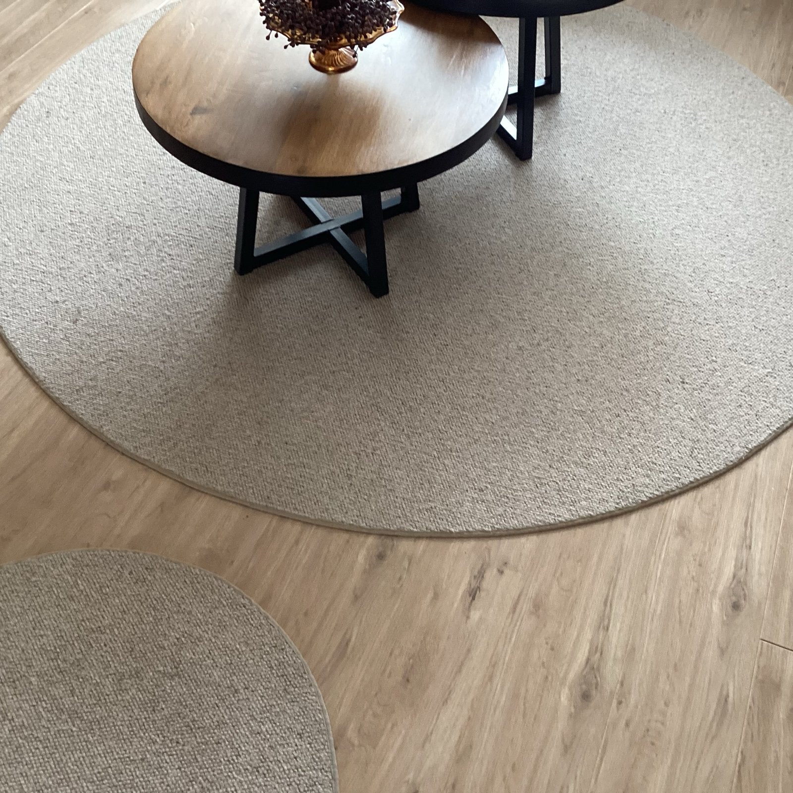 Rond vloerkleed - Zo goed als nieuw, Beige, 150 tot 200 cm, Rond, Ophalen of Verzenden