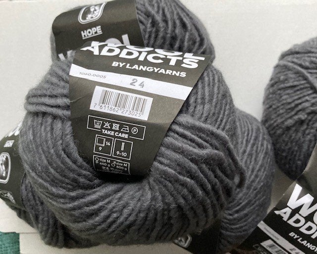 400 gr Lang Yarns Wool Addicts Hope, staalgrijs 05, Ophalen of Verzenden, Nieuw, Breien of Haken, Wol of Garen