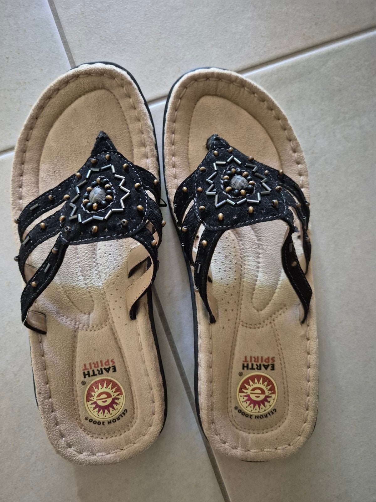 Earth Spirit sandalen maat 40, Slippers, Earth Spirit, Zwart, Nieuw