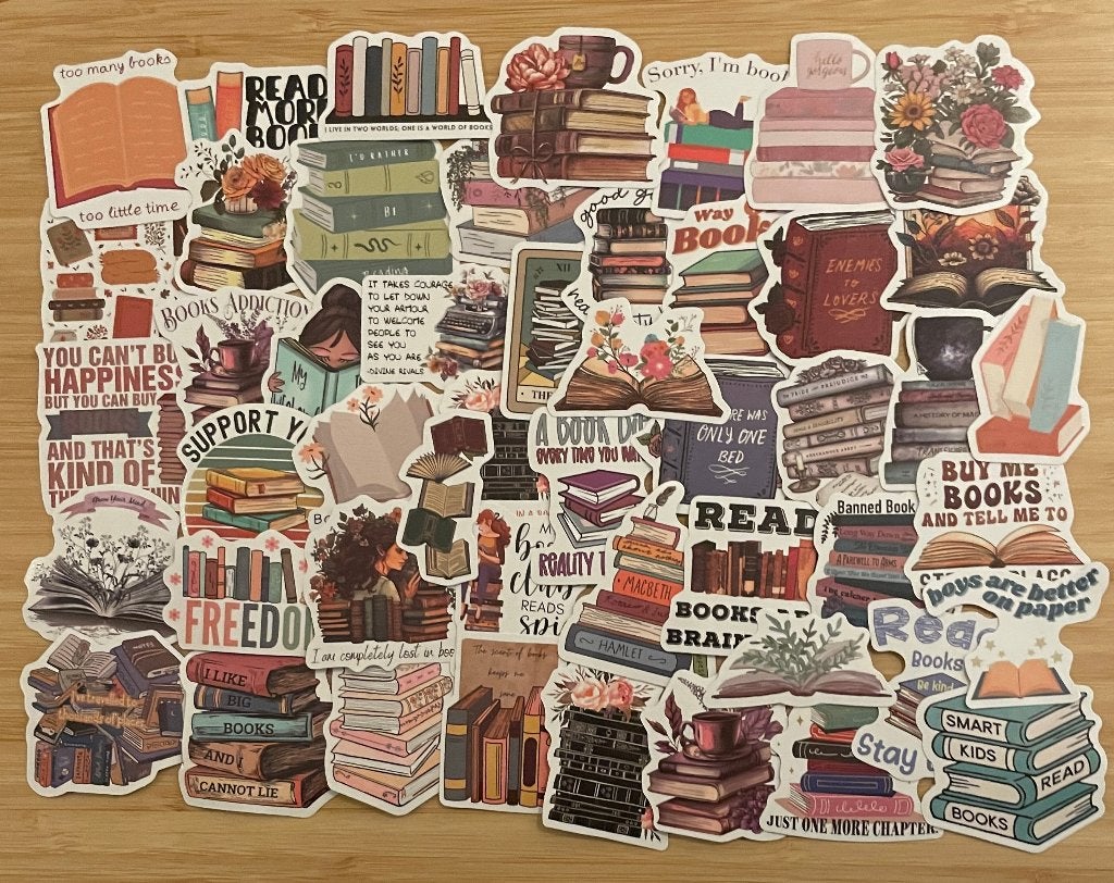 Koffie, thee panten en boeken cozy stickers, Verzenden, Nieuw, Meerdere stickers