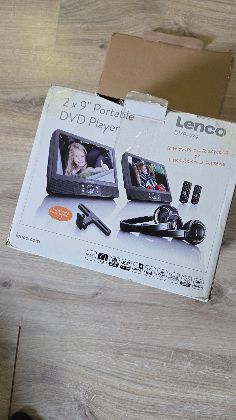 Lenco DVP-939 Draagbare DVD-speler met 2 schermen, Gebruikt, Draagbaar, Ophalen of Verzenden, Overige merken