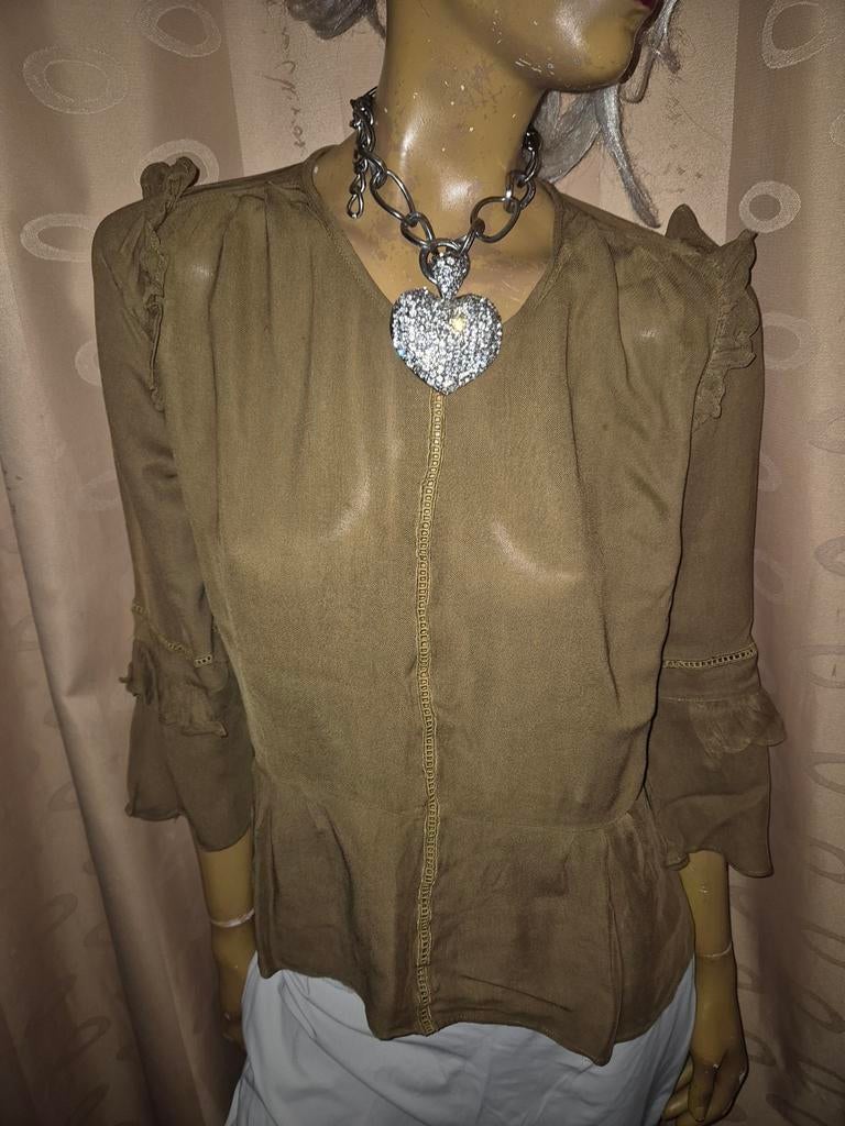 10 FEET Blouse shirt - Maat S - Zo goed als nieuw, 10 FEET, Bruin, Ophalen of Verzenden, Zo goed als nieuw