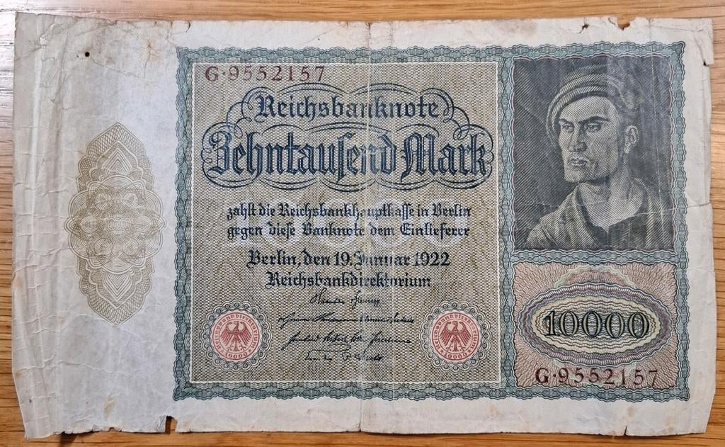 23# Duitsland 10000 Mark 1922 P71, Postzegels en Munten, Bankbiljetten | Europa | Niet-Eurobiljetten, Ophalen of Verzenden, Duitsland