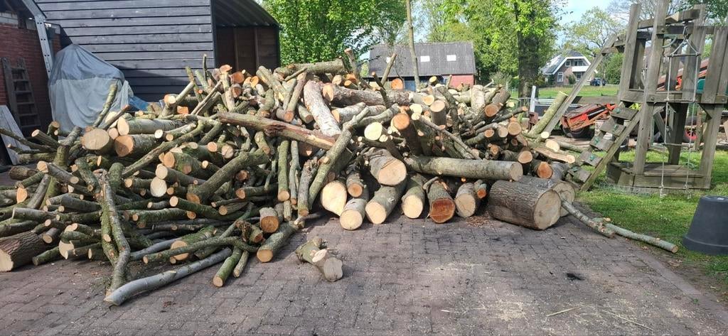 Stamhout eik es en els in handzame stukken, Tuin en Terras, Haardhout, 6 m³ of meer, Ophalen, Eikenhout, Stammen