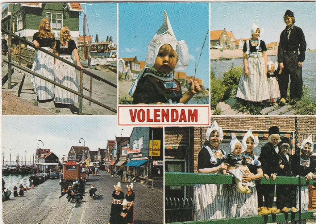 VOLENDAM Klederdracht Dijk Haven, Verzenden, 1960 tot 1980, Gelopen, Noord-Holland