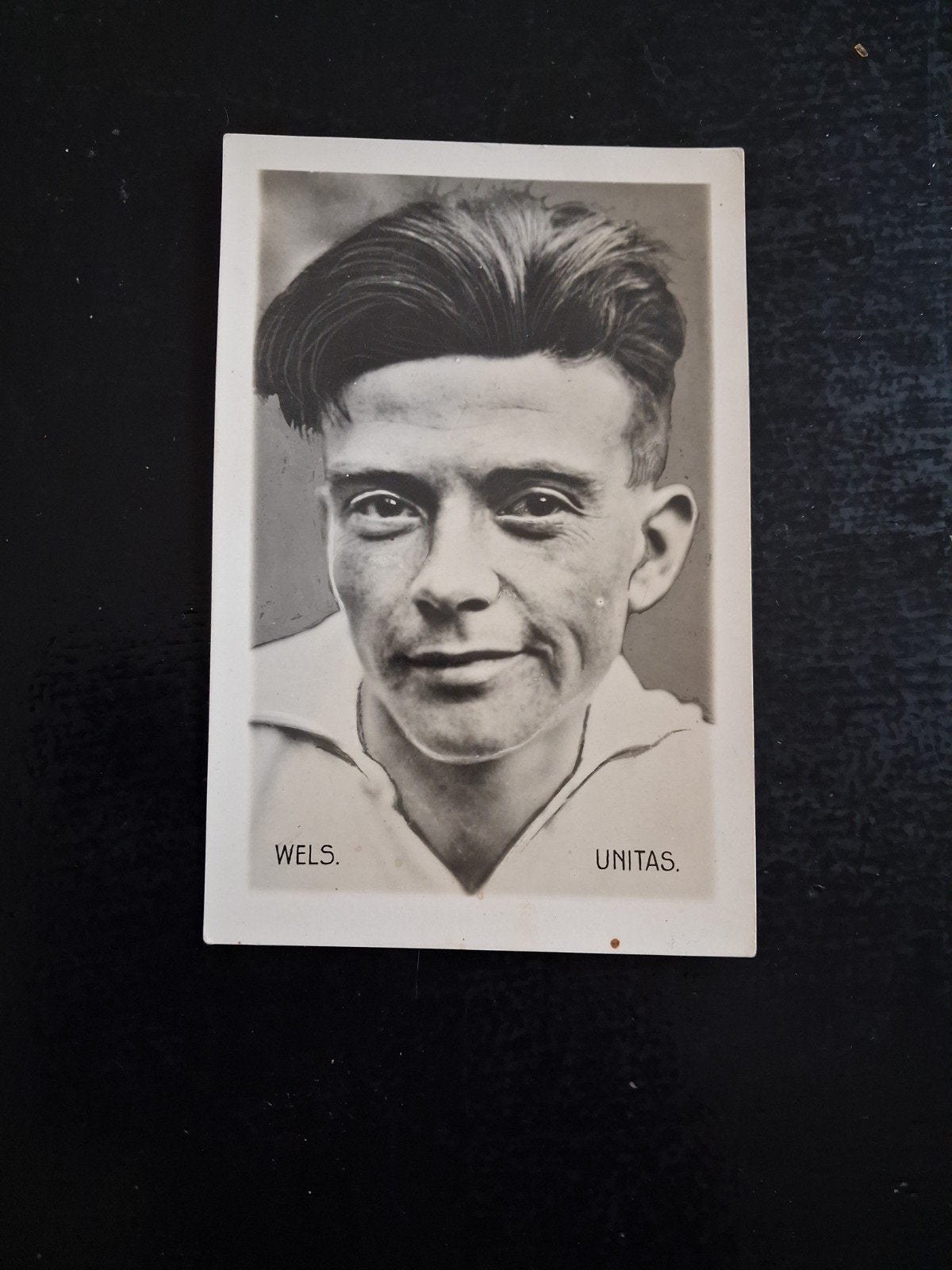 Kaart Wells Unitas en Nederlands Elftal., Verzamelen, Ophalen of Verzenden, Zo goed als nieuw, Overige binnenlandse clubs, Spelerskaart