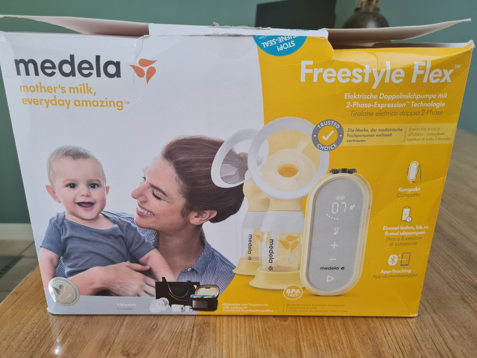 Medela Freestyle Flex Dubbele Borstkolf met Accessoires, Gebruikt, Medela, Ophalen of Verzenden, Borstkolf