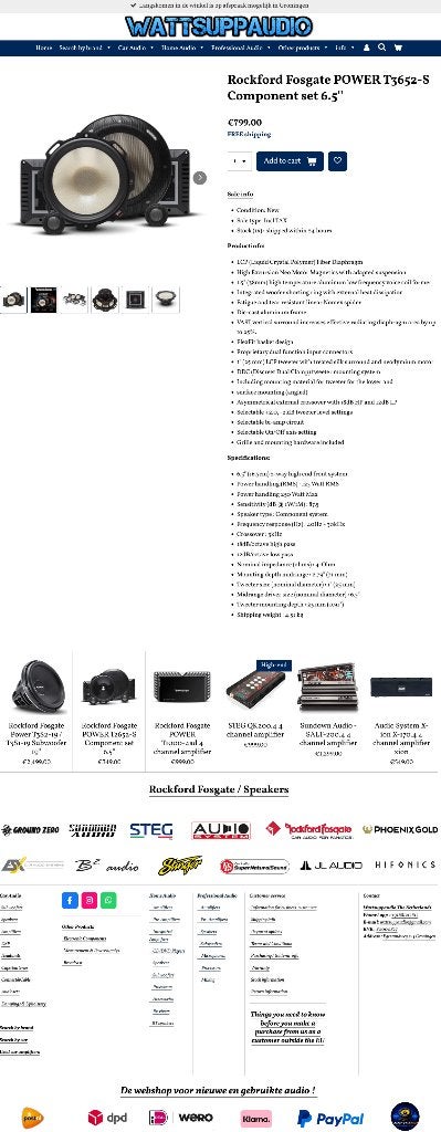 Rockford Fosgate POWER T3652-S 16.5cm / 6.5'' Composet, Auto diversen, Audio Design, Nieuw, Am Breilingsweg 3, 76709 Kronau, Duitsland