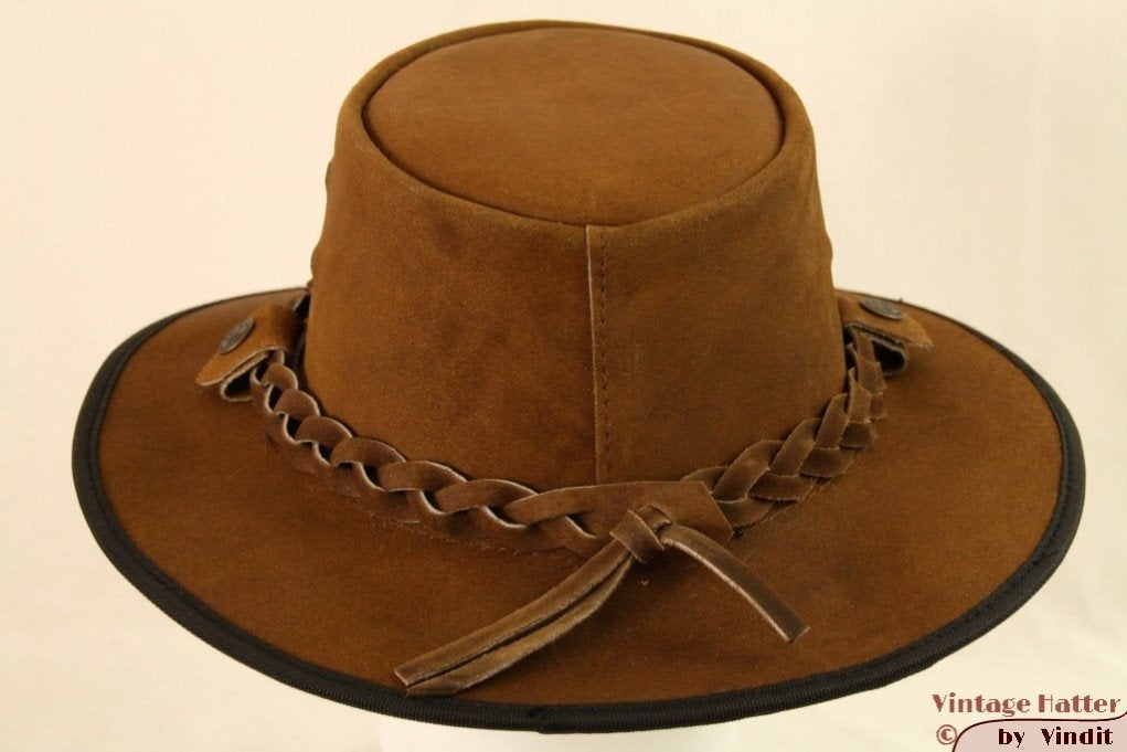 Western hoed Hawkins kaki bruin leer maat 57, 58 en 59 Nieuw, Hoed, Nieuw, Ophalen of Verzenden, 58 of 59 cm (L, 7¼ of ⅜ inch)