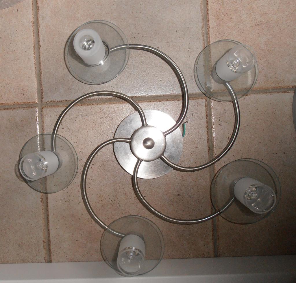 plafondlamp, Ophalen of Verzenden, Gebruikt, Glas