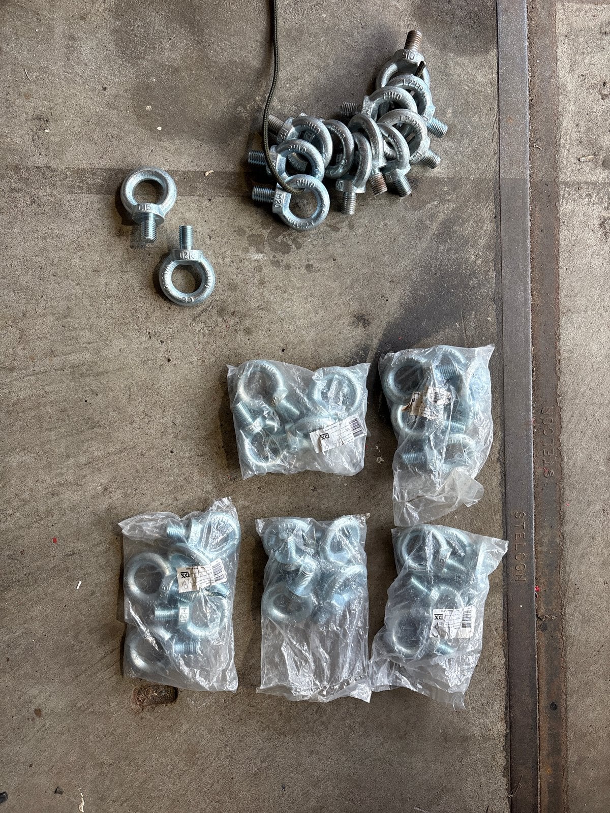 38x Verzonken M20 Oogbouten - DIN 580 Verzinkt, Ophalen, Nieuw, 50 tot 100 mm, Bouten of Moeren