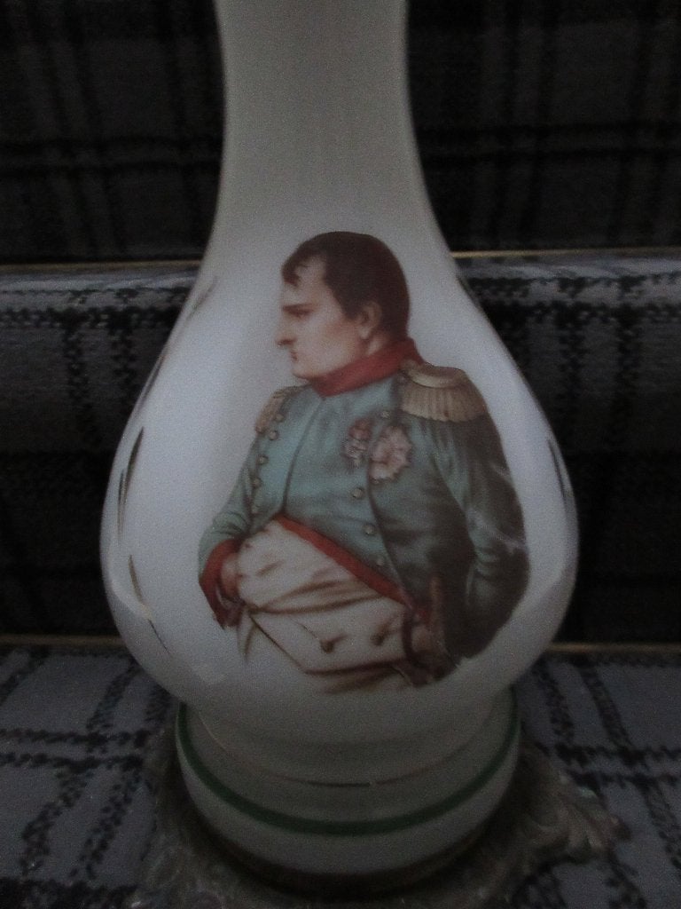 Napoleon lamp olielamp antiek glas olie opaline, Ophalen