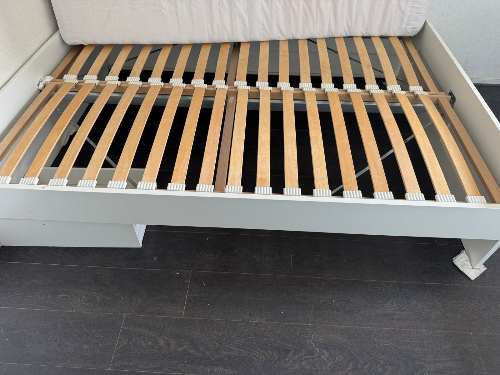 Bed 140x200 met lattenbodem en matras, Ophalen, Gebruikt, Tweepersoons, 140 cm