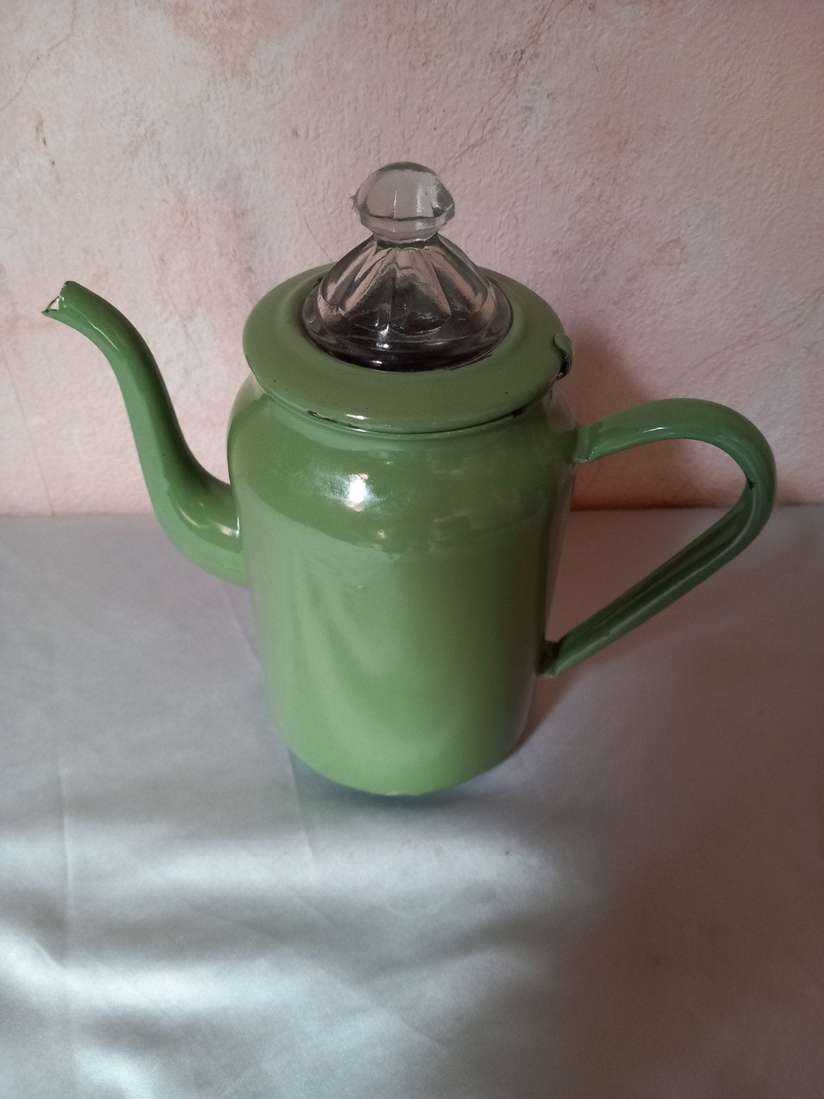 Resedagroen emaille percolator koffiepot, Antiek en Kunst, Antiek | Emaille, Ophalen of Verzenden