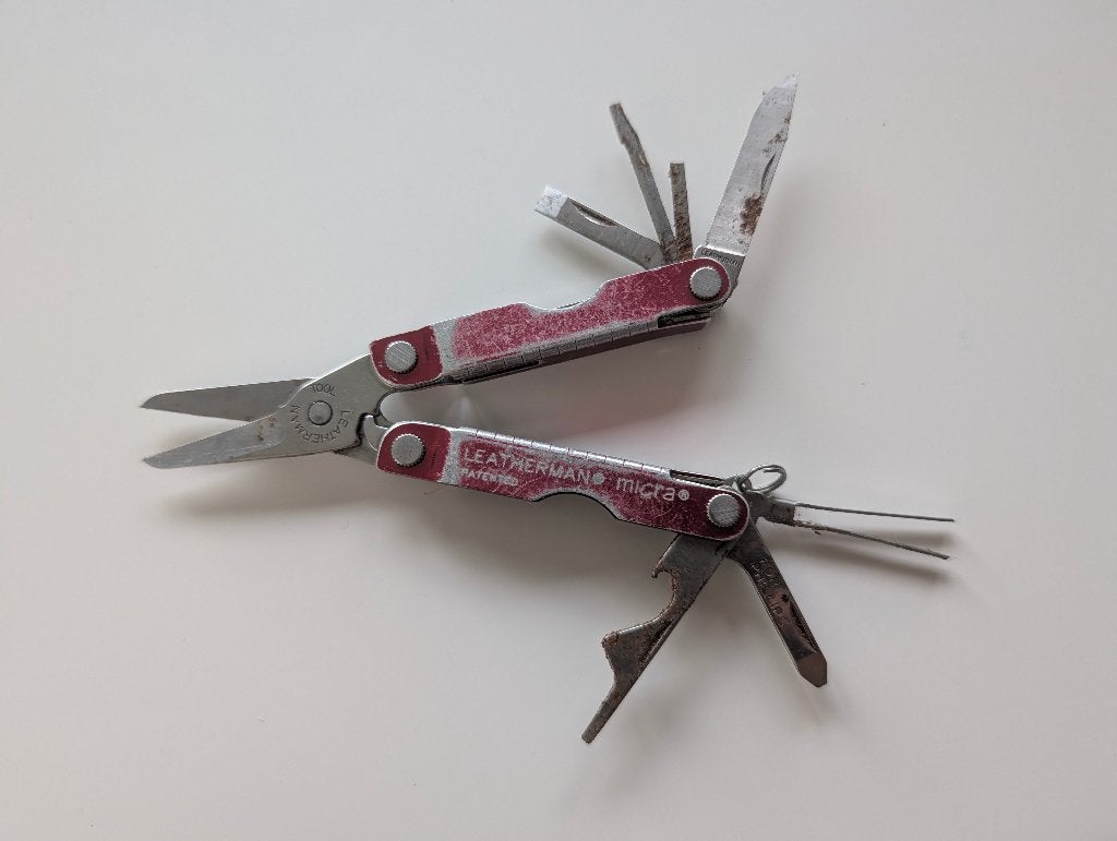 leatherman micra rood multitool, Ophalen of Verzenden, Gebruikt