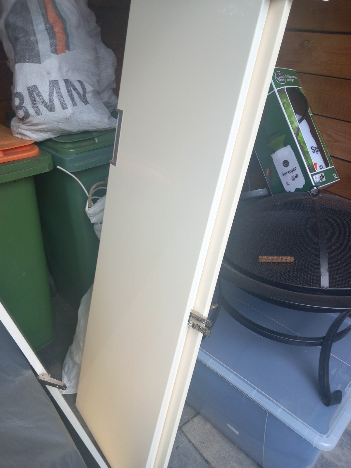 crème hoogglans kastdeur met scharnieren, Ophalen, Overige materialen, Minder dan 50 cm, Gebruikt