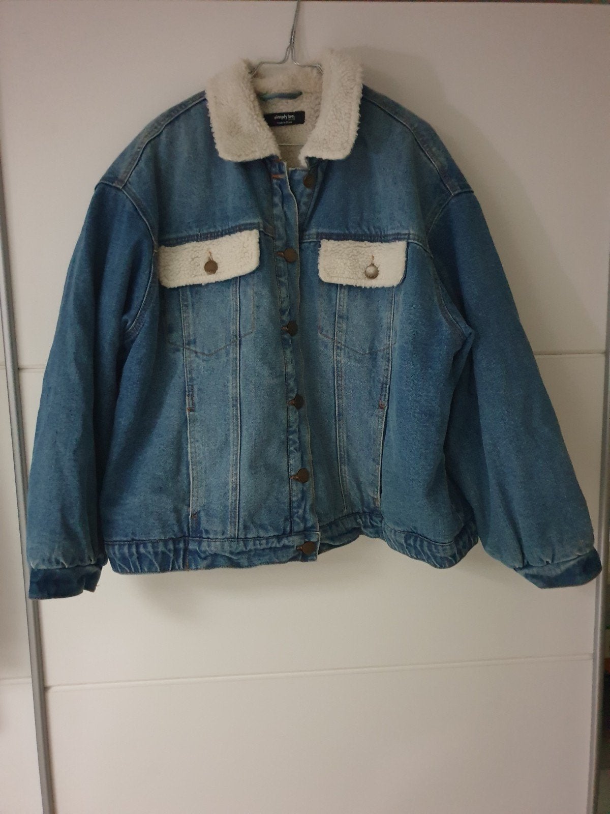 Simply be 48 spijkerjas winterjas dames jas coat gevoerd, Blauw, Ophalen of Verzenden, Zo goed als nieuw, Maat 46/48 (XL) of groter