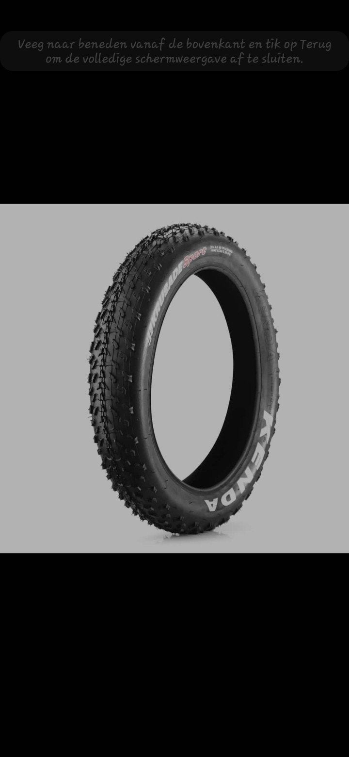 2 Kenda Krusade 90/100-16 20x4.0 banden zo goed als nieuw, Fietsen en Brommers, Ophalen, Zo goed als nieuw, Fatbike, Rubber
