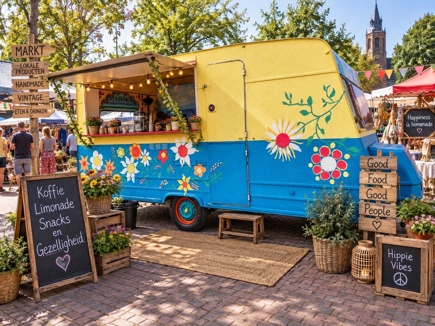 Leuke Foodtruck met uitgifte luik en 2 koelkasten, Ophalen