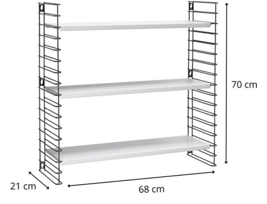 Vintage Tomado boekenrek - Wandrek met 3 planken, Met plank(en), Gebruikt, Vintage, Mid-century modern, 50 tot 100 cm