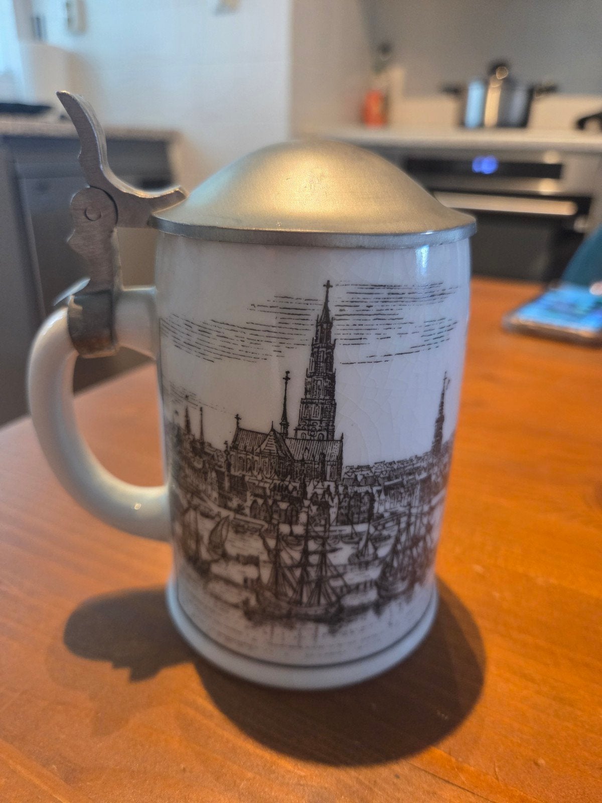 Vintage Focke & Meltzer Amsterdam Bierpul met Deksel, Ophalen