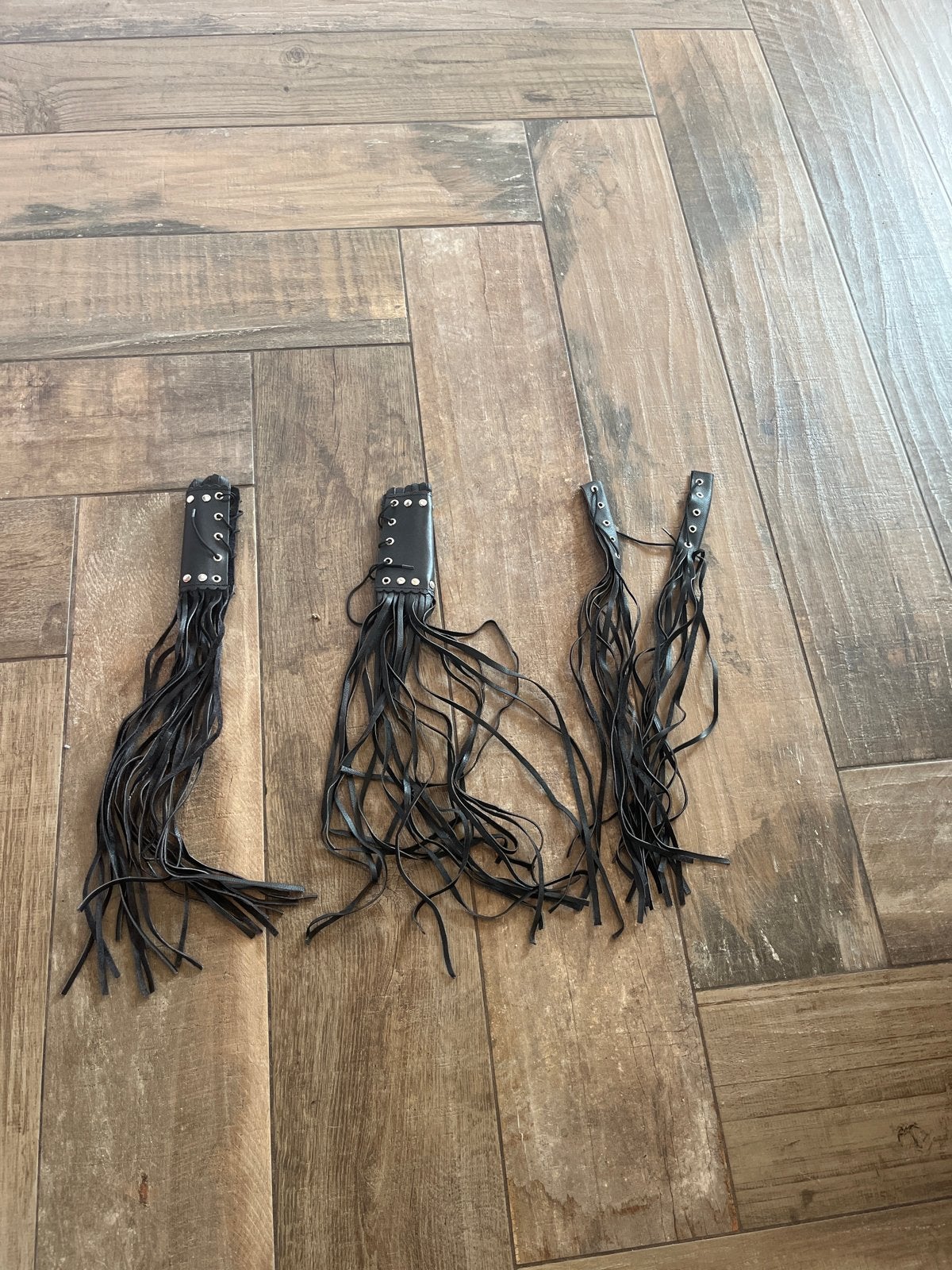 Decoratieve leren franjes voor motorfiets handgrepen, Motoren, Ophalen, Gebruikt