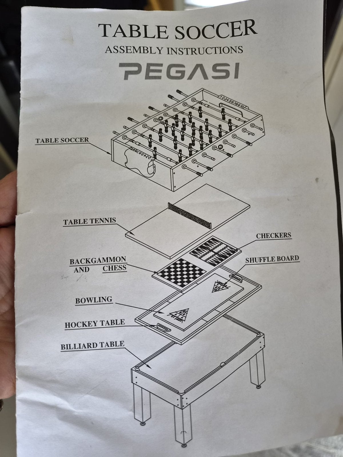 Multifunctionele Speeltafel met 10 Spellen - Zo goed als nie, Ophalen of Verzenden, Zo goed als nieuw