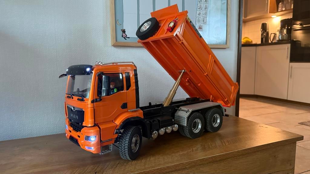 Scaleclub 1:14 MAN TGS 6x6 Hydraulische Kipper RC Truck, Elektro, Auto offroad, Schaal 1:14, Ophalen of Verzenden