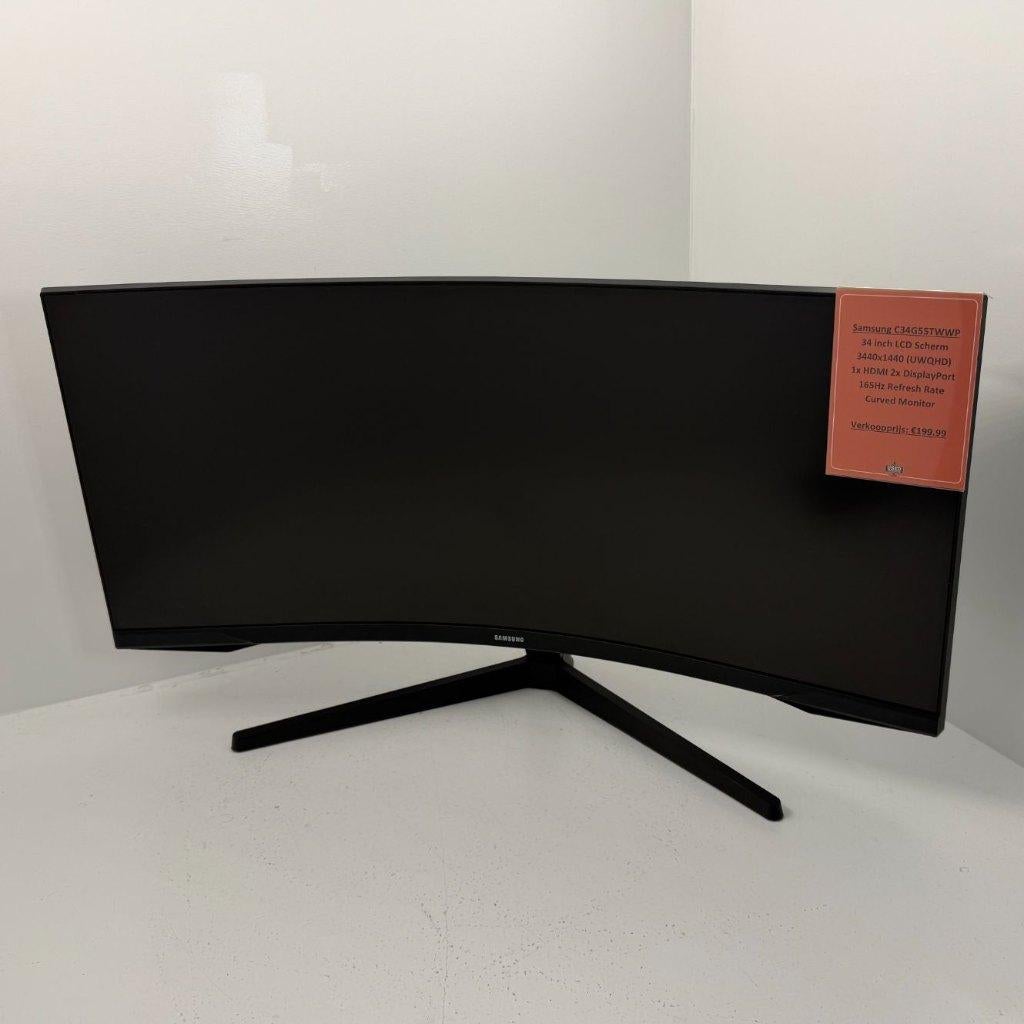 Samsung C34G55TWWP Curved Monitor | Met garantie, Computers en Software, Ophalen, Toulonselaan 72, VA, Full HD