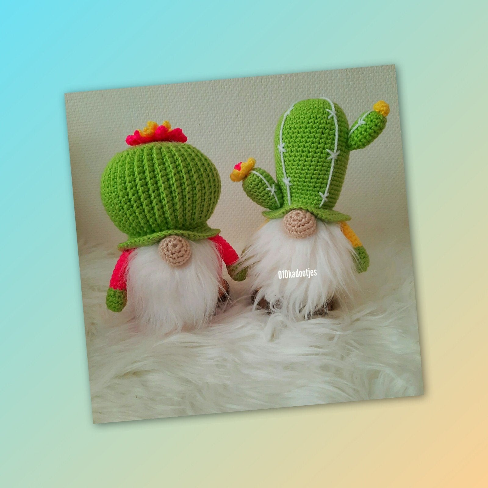 Nieuwe zelfgehaakte knuffel. Lieve cactus gnoom, dwerg., Ophalen of Verzenden, Haken, Overige typen