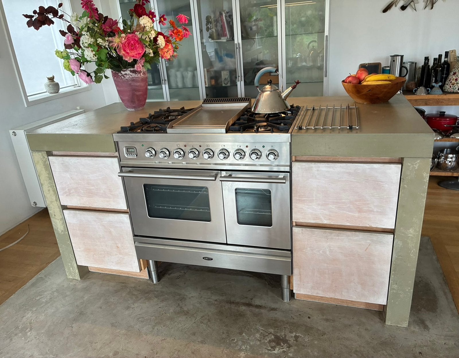 Boretti gasfornuis met 2 ovens en grill plaat, Ophalen, 60 cm of meer, Grill, Zo goed als nieuw