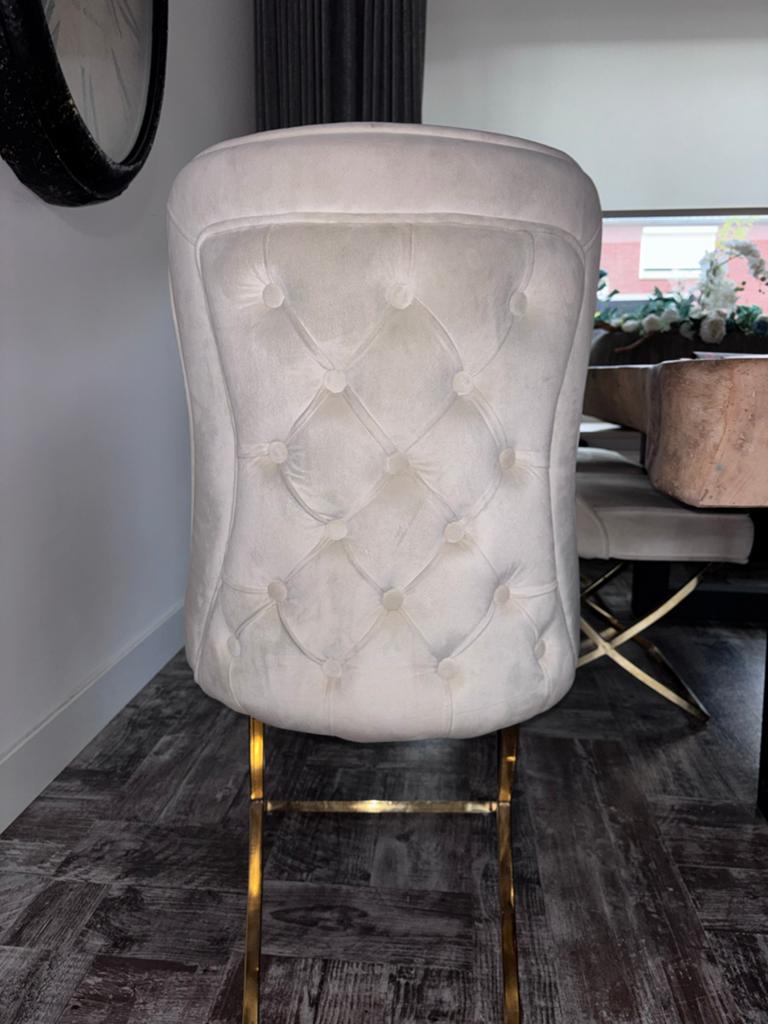 6 Luxe eetkamerstoel met gouden onderstel -Zo goed als nieuw, Ophalen, Overige kleuren, Zo goed als nieuw, Eén