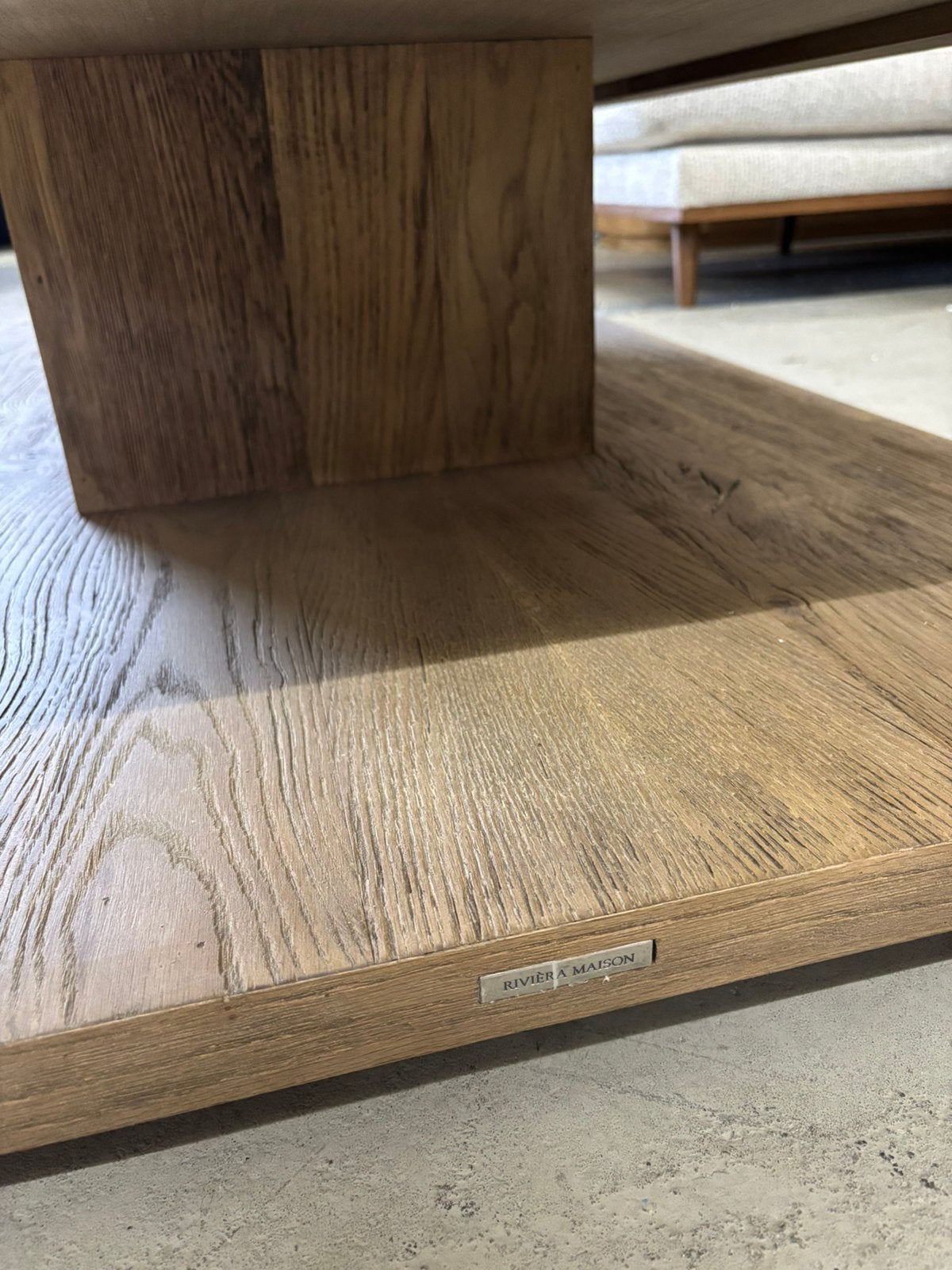 Salontafel Vermont eikenhout 160 x 80 cm van Rivièra Maison, Ophalen, Minder dan 45 cm, Rustiek, Onbekend