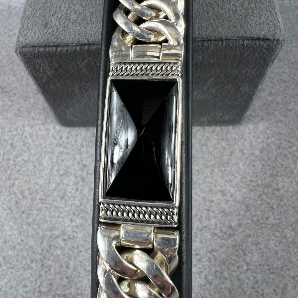Buddha to Buddha Chain Small Pyramid black stone | 404566, Ophalen of Verzenden, Gebruikt, Zilver, Zilver
