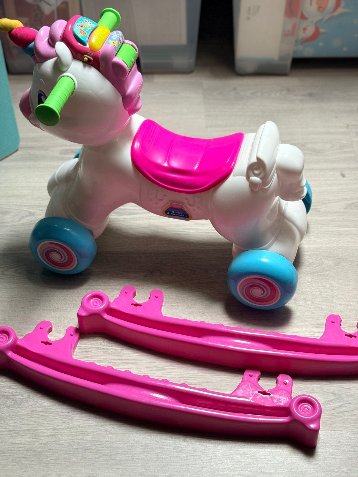 Unicorn Loopfiets/Schommel Clementoni, Ophalen, Gebruikt