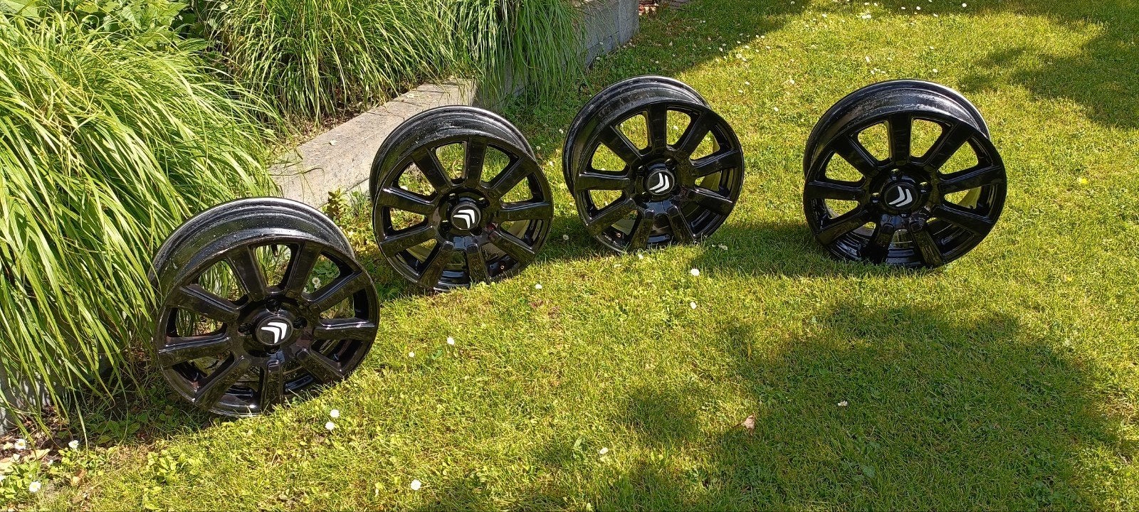 Set van 4 zwarte 15 inch velgen voor Citroën, Auto-onderdelen, Banden en Velgen, Ophalen, Gebruikt, 15 inch, Velg(en)