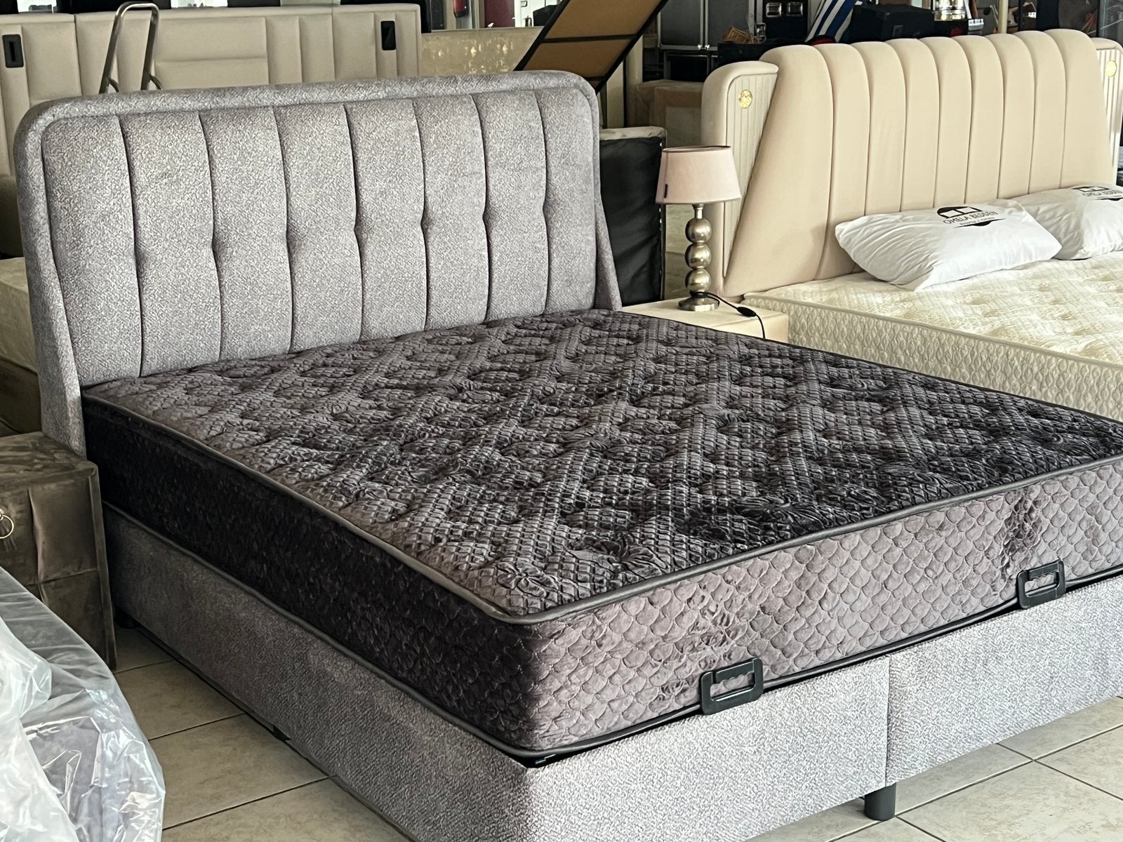 Roneo boxspring met opbergruimte, Tweepersoons, Ophalen of Verzenden, 160 cm, Stof