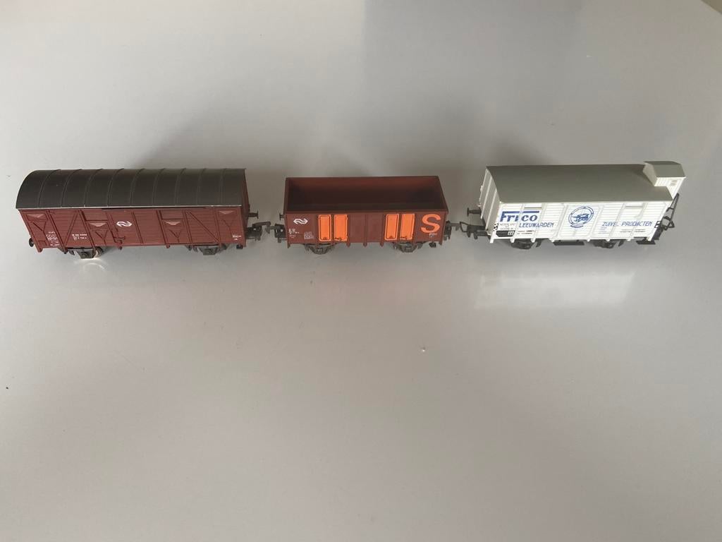 3 NS goederenwagens ROCO HO, Gebruikt, Gelijkstroom, Wagon, Ophalen of Verzenden