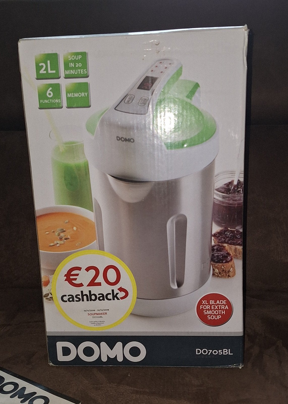 Domo DO705BL Soepmaker - 2L, 6 functies, XL mes, 1 tot 2 liter, Ophalen of Verzenden, Zo goed als nieuw, 3 snelheden of meer