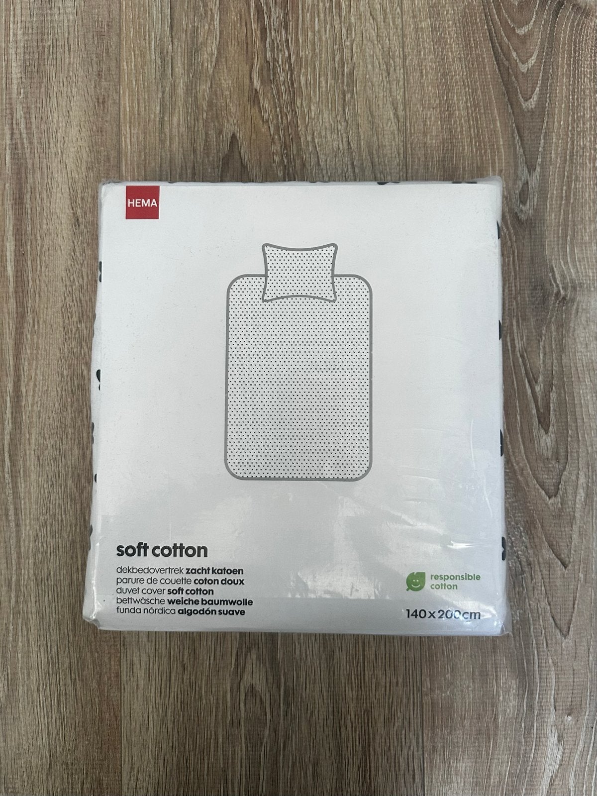 Hema dekbedovertrek soft cotton 140x200cm, Huis en Inrichting, Eenpersoons, Verzenden, Wit, Dekbedovertrek